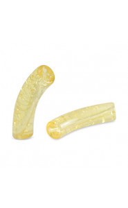Acrylic Tube bead 33x8mm crackled Freesia yellow